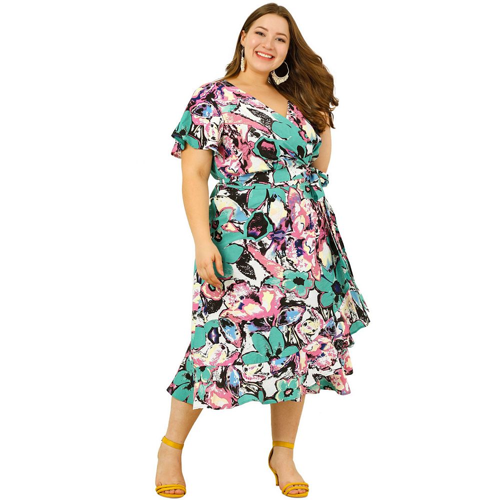 Plus Midi Dress Ruffle
