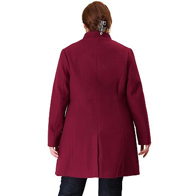 Women's Plus Size Fashion Outerwear Stand Collar Winter Long Coat