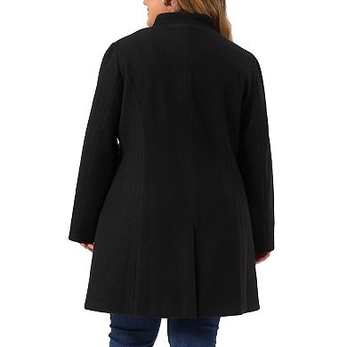 Women's Plus Size Fashion Outerwear Stand Collar Winter Long Coat