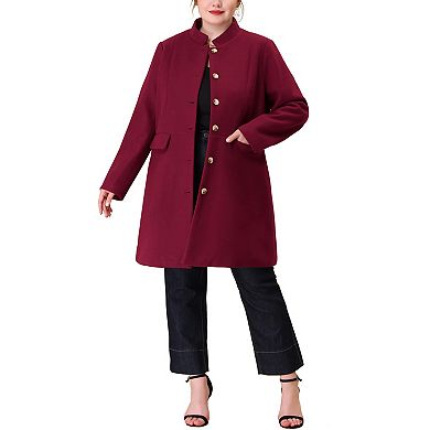 Women's Plus Size Fashion Outerwear Stand Collar Winter Long Coat
