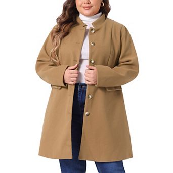 Women's Plus Size Fashion Outerwear Stand Collar Winter Long Coat
