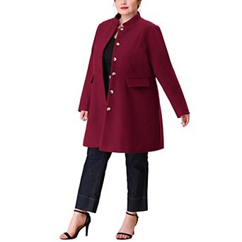 Women's Plus Size Fashion Outerwear Stand Collar Winter Long Coat