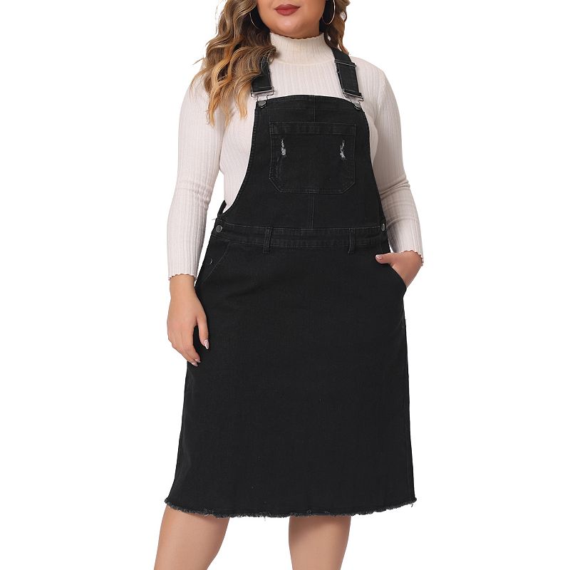 Black overall 2025 skirt plus size