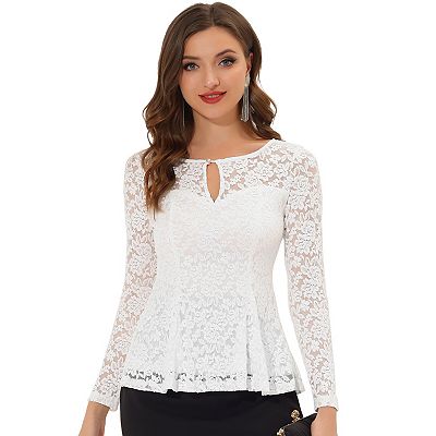 Quiz white peplum top deals