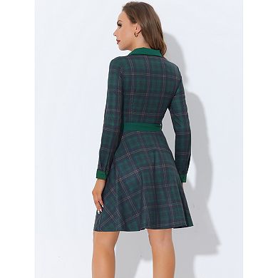 Plaid Dress with Waist Front Tie-Multi main image 1