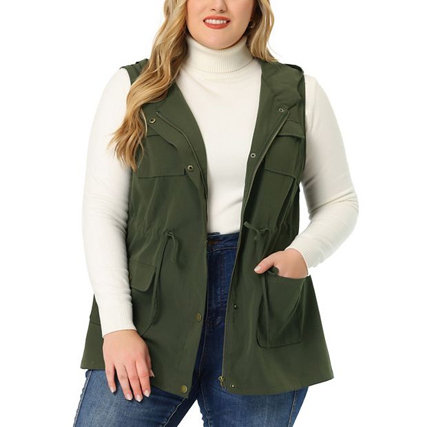 Plus size sales vest jacket