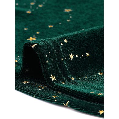 Velvet Blouse For Women's Stand Collar Long Sleeve Stars Tops