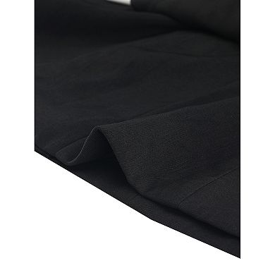 Women's Contrast Turn Down Collar Long Sleeve Button Belt Shirt Dress