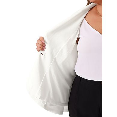 Plus Size Blazer for Women Office Work Short Sleeve Button Blazers Jacket