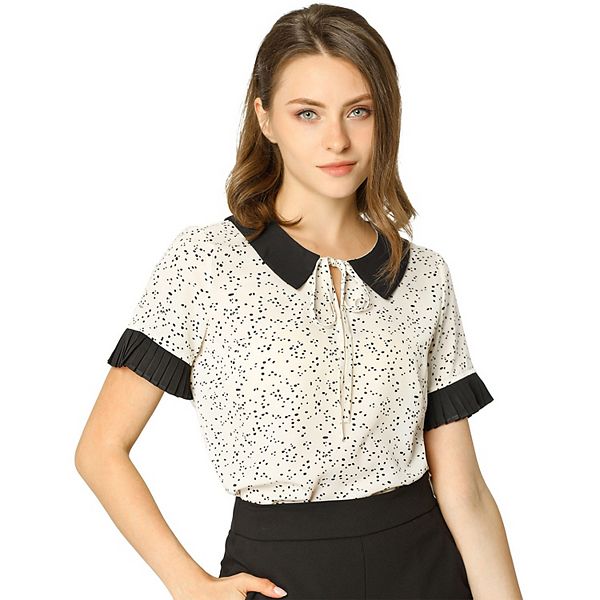 PLUS Coral Short Sleeve Blouse Dots main image 1