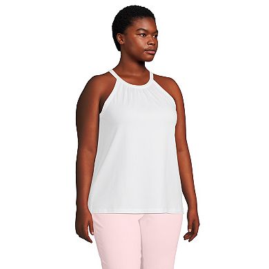 Plus Size Lands' End Lightweight Jersey Halter Neck Tank Top