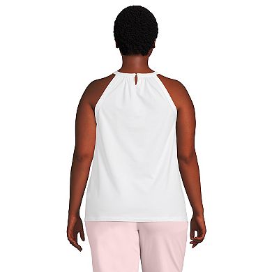 Plus Size Lands' End Lightweight Jersey Halter Neck Tank Top