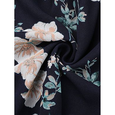 Women's Floral Ruffle Trim Long Sleeve Smocked Neck Layered Mini Dresses