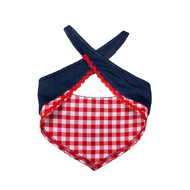 Doggy Parton Blue Denim & Gingham Reversible Dog Bandana