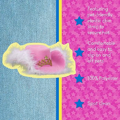Doggy Parton Pink Cowgirl Hat with Tiara Pet Costume