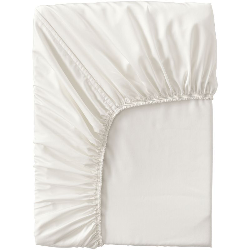 50745315 Lands End 400 No Iron Single Fitted Sheet, White,  sku 50745315