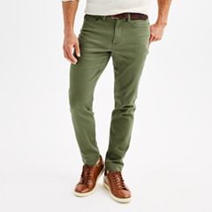 Mens Green Straight Pants - Bottoms, Clothing