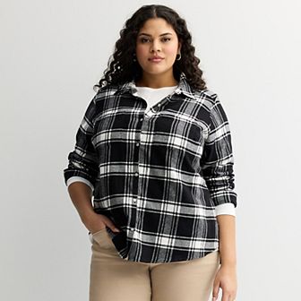 Plus Size Croft & Barrow® The Extra Soft Plaid Flannel Shirt