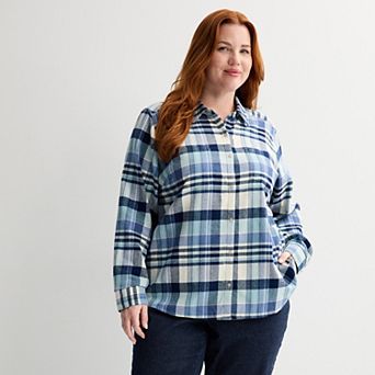 Plus Size Croft & Barrow® The Extra Soft Plaid Flannel Shirt
