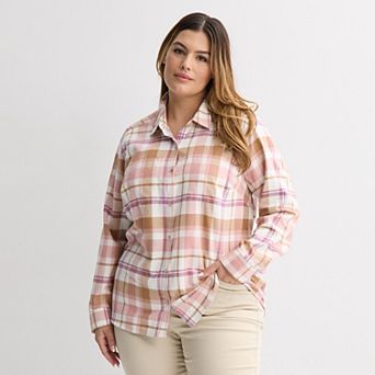 Plus Size Croft & Barrow® The Extra Soft Plaid Flannel Shirt
