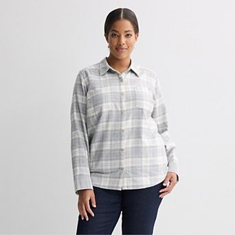 Plus Size Croft & Barrow® The Extra Soft Plaid Flannel Shirt