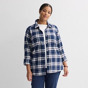 Plus Size Croft & Barrow® The Extra Soft Plaid Flannel Shirt