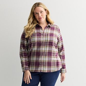 Plus Size Croft & Barrow® The Extra Soft Plaid Flannel Shirt
