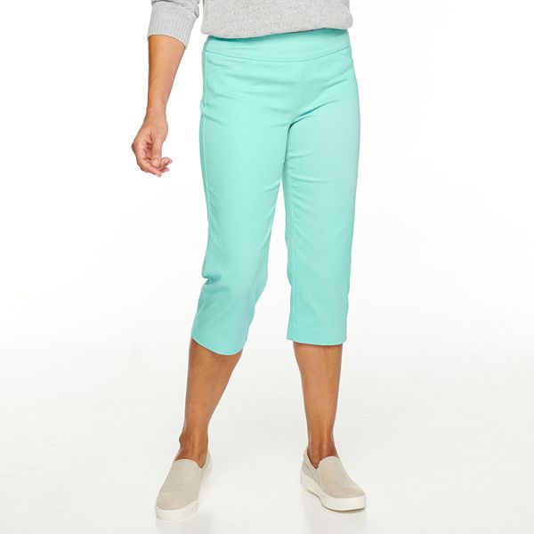 Hearts Of Palm High Rise Plus Capris, Color: Sky Blue - JCPenney