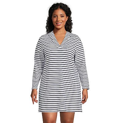 Plus Size Lands End Hooded Swim Cover Up Dress