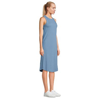 Women's Lands' End Ribbed Midi Tank Top Dress