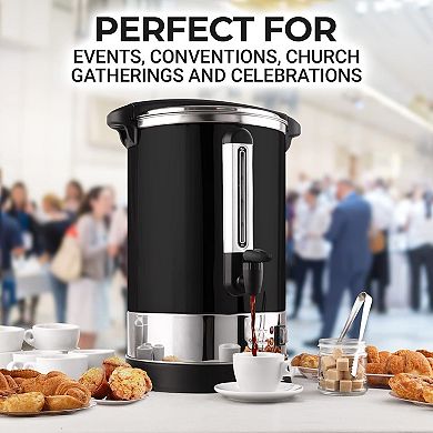 Zulay Kitchen Commercial Coffee Maker - 100 Cup Coffee Urn with Double-Wall and Twist-Lock Lid