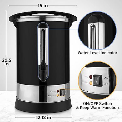 Zulay Kitchen Commercial Coffee Maker - 100 Cup Coffee Urn with Double-Wall and Twist-Lock Lid