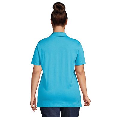 Plus Size Lands' End Short Sleeve Super-T Polo Shirt