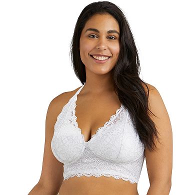 Maidenform Pure Comfort Wireless Lace Longline Bralette, Lightly Lined Bra (Retired Colors) Reggiseno, Opaco, Lucido/Pizzo Vintage Malva, 5B Donna