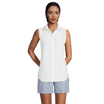 Petite Lands' End Wrinkle Free Sleeveless Shirt