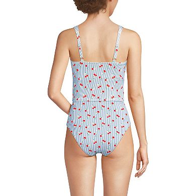 Women's Lands' End Chlorine Resistant Wireless Cropped Tankini Top