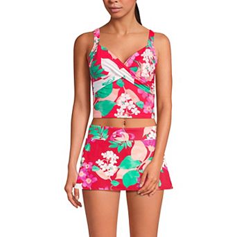 Women's Lands' End Chlorine Resistant Wireless Cropped Tankini Top