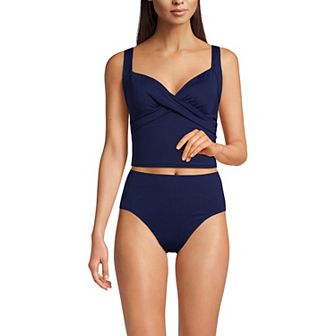 Women's Lands' End Chlorine Resistant Wireless Cropped Tankini Top