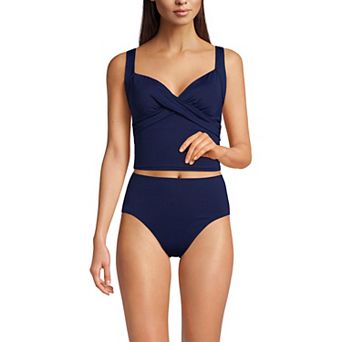 Women's Lands' End Chlorine Resistant Wireless Cropped Tankini Top