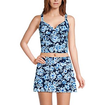 Women's Lands' End Chlorine Resistant Wireless Cropped Tankini Top
