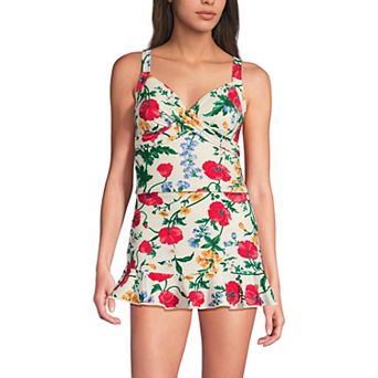 Women's Lands' End Chlorine Resistant Wireless Cropped Tankini Top