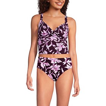 Women's Lands' End Chlorine Resistant Wireless Cropped Tankini Top