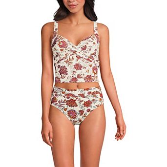 Women's Lands' End Chlorine Resistant Wireless Cropped Tankini Top