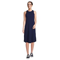 Lands' End Women's Petite Cotton Rib Sleeveless Midi Tank Dress - Medium -  Deep Sea Navy