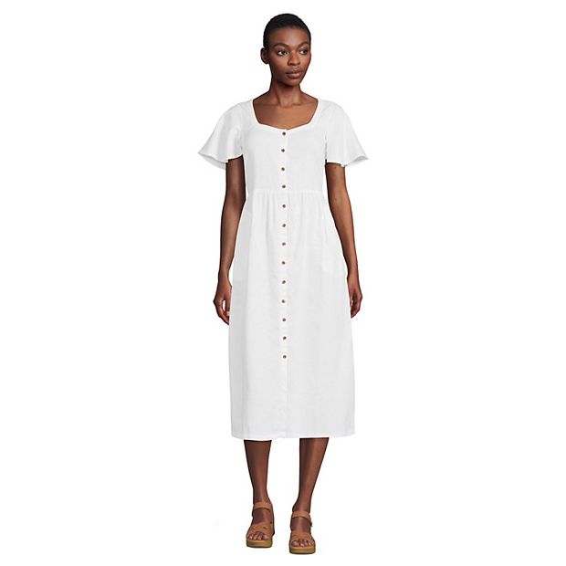  Button Front Midi Dress