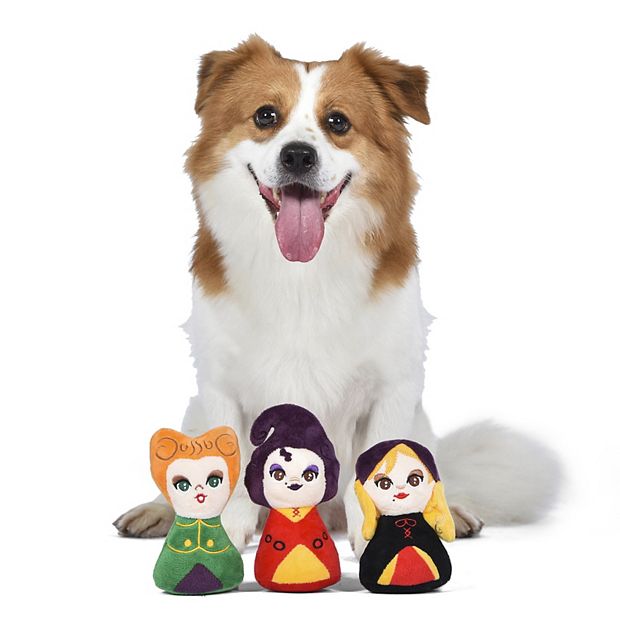 Disney's Hocus Pocus: Halloween Sanderson Sisters Plush Squeaker Crinkle Pet  Toy 3-piece Set