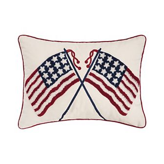 C&F Home Double U.S. Flag Patriotic Throw Pillow