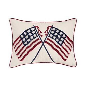 C&F Home Double U.S. Flag Patriotic Throw Pillow