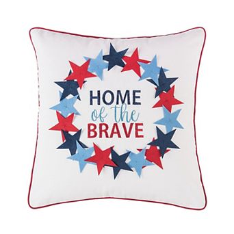 C&F Home Home of the Brave Wreath Patriotic Throw Pillow