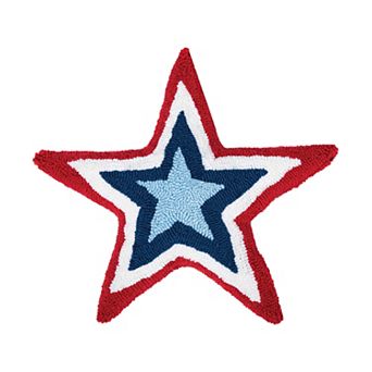 C&F Home Star Shaped Hooked Patriotic Throw Pillow